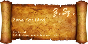 Zana Szilárd névjegykártya